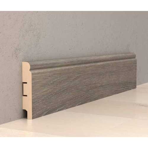 Фото Плинтус напольный МДФ Nanoflex Cosca EP9 Дуб серебристый (80х16х2400 мм)