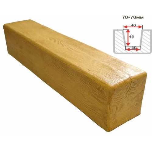 Фото Балка декоративная из полиуретана Arno Decor Модерн 70х70мм Сосна, длина 3м