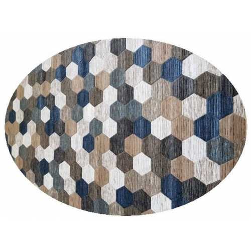 Фото Ковер Merinos Matrix D579 BEIGE-BLUE 2,00*2,90 овал