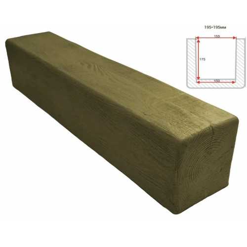 Фото Балка декоративная из полиуретана Arno Decor Модерн 195х195мм Дуб болотный, длина 3м