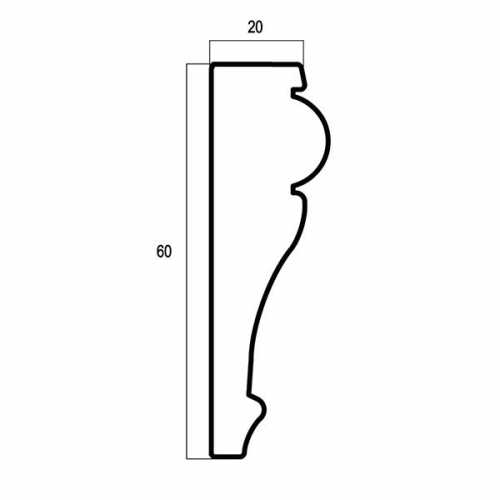 Фото Плинтус потолочный Cosca Травертин 60 мм, Сапфир