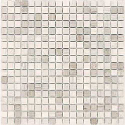 Фото Мозаика из натурального камня Caramelle Travertino Silver POL 15х15 (305х305х4 мм)