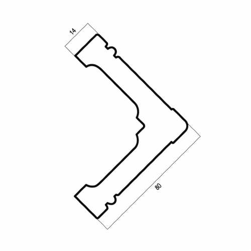 Фото Угол Cosca Антик 80 мм, Платина