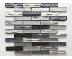 Мозаика стеклянная Bonaparte Optima Grey 23х98 (300х300х6 мм) Мозаика стеклянная Bonaparte Optima Grey 23х98 (300х300х6 мм)