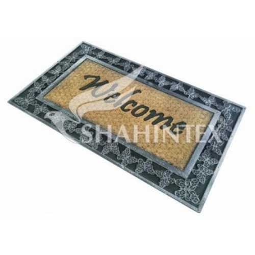 Фото Коврик придверный резиновый с кокосом SHAHINTEX SH10 Серебро 45*75