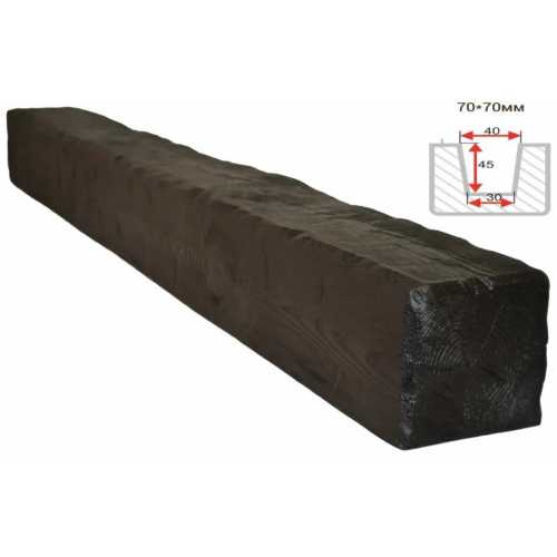 Фото Балка декоративная из полиуретана Arno Decor Рустик 70х70мм Венге, длина 2м