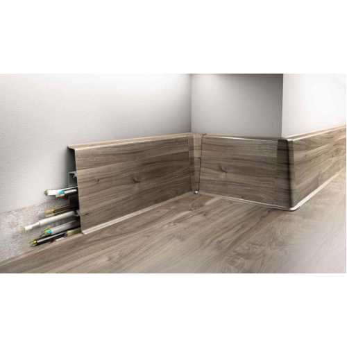 Фото Плинтус напольный, широкий ПВХ Cezar Hi-Line Prestige 247 (75х22х2500 мм)