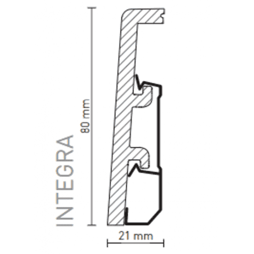 Фото Плинтус Arbiton Integra 16 Орех светлый: влагостойкий, ударопрочный, широкий (80х20х2400 мм)
