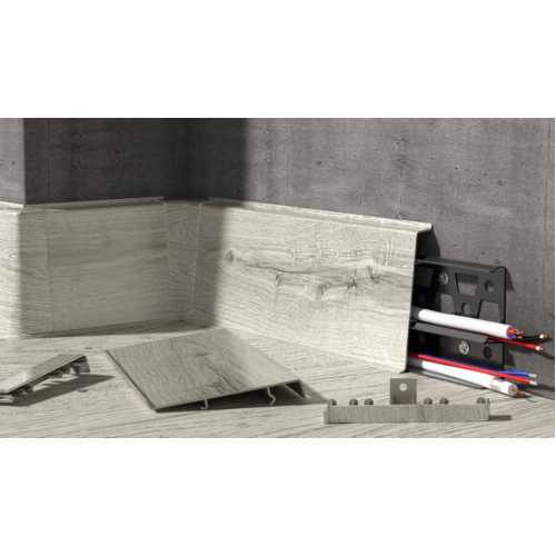 Фото Плинтус напольный, широкий ПВХ Cezar Hi-Line Prestige 290 (75х22х2500 мм)