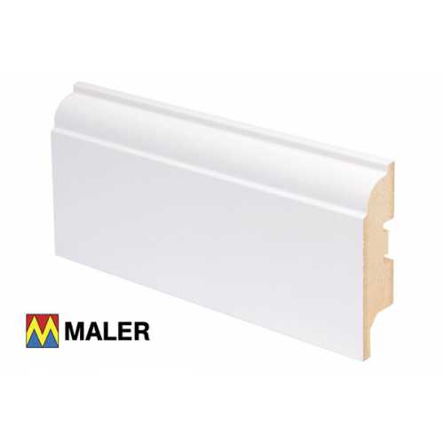 Фото Плинтус напольный Maler МДФ Белый арт.14400, высота 92 мм