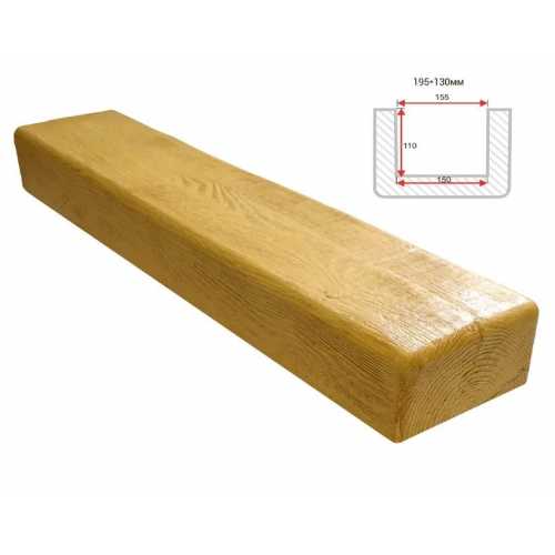 Фото Балка декоративная из полиуретана Arno Decor Модерн 195х130мм Сосна, длина 2м