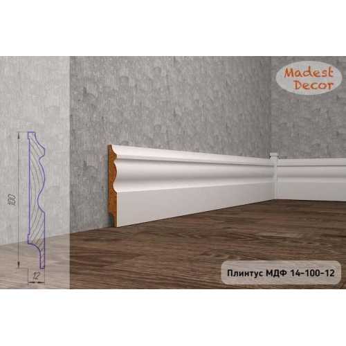 Фото Плинтус напольный под покраску 14-100-12 Madest Decor MDF (100х12х2400 мм)