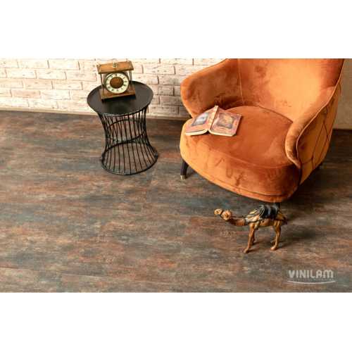 Фото Плитка ПВХ Vinilam Ceramo Stone Керамическая сталь 71617, 43 класс (940х470х8.0 мм)